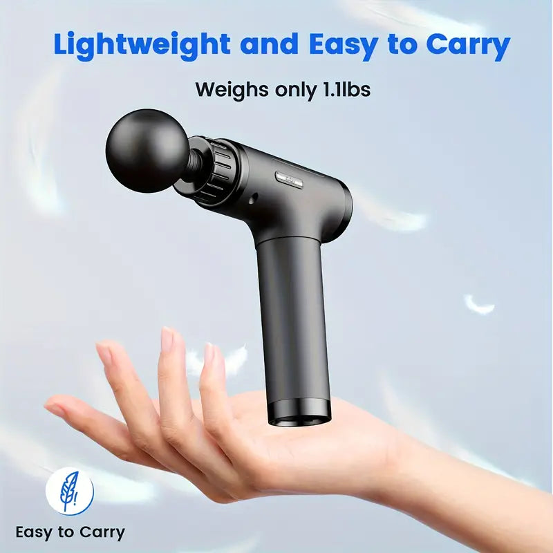 Massage Gun for Athletes – Deep Tissue Handheld Muscle Massager with 30 Speeds & 6 Heads