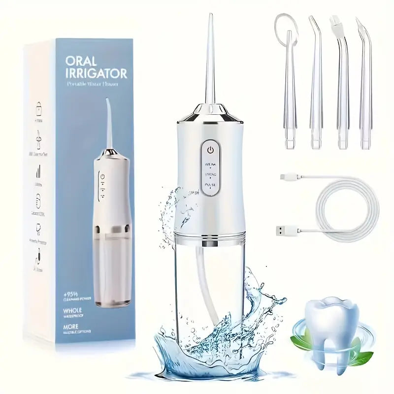 Smart Electric Water Flosser-USB Rechargeable Oral Irrigator for Deep Teeth & Gum Cleaning