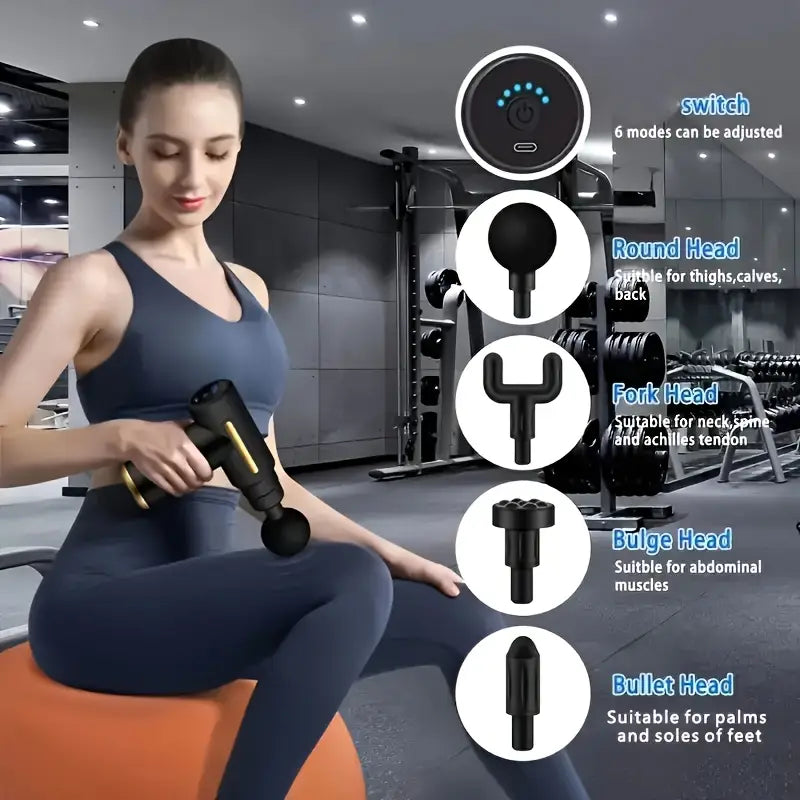 Fascia Electric Massage Gun – Deep Tissue Handheld Muscle Massager
