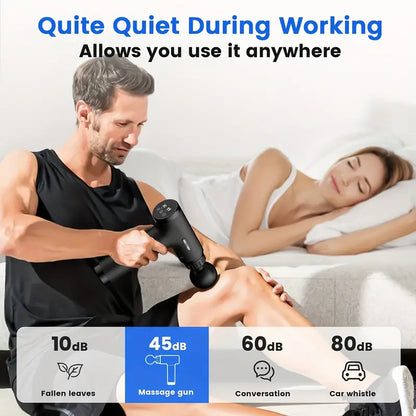 Massage Gun for Athletes – Deep Tissue Handheld Muscle Massager with 30 Speeds & 6 Heads