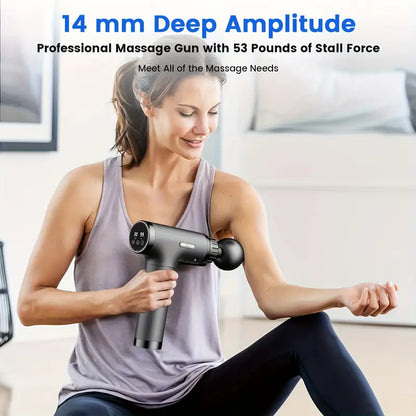 Massage Gun for Athletes – Deep Tissue Handheld Muscle Massager with 30 Speeds & 6 Heads