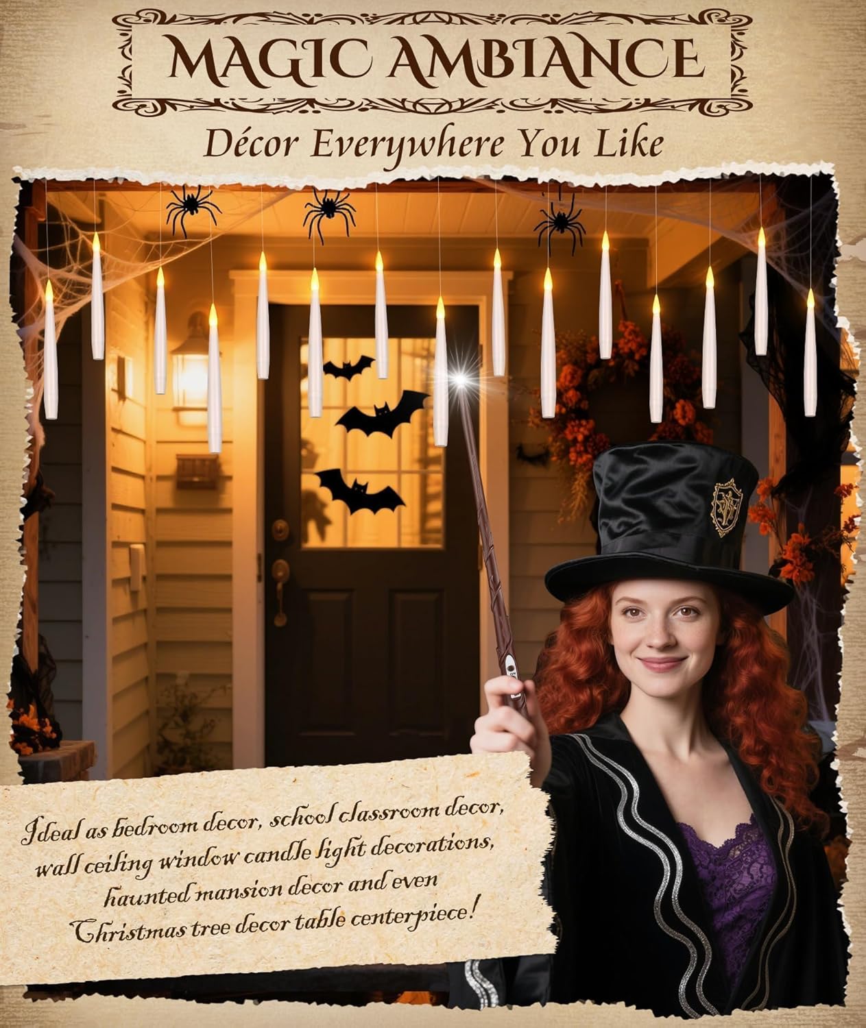 20Pcs Floating Flameless Candles with Magic Wand Remote