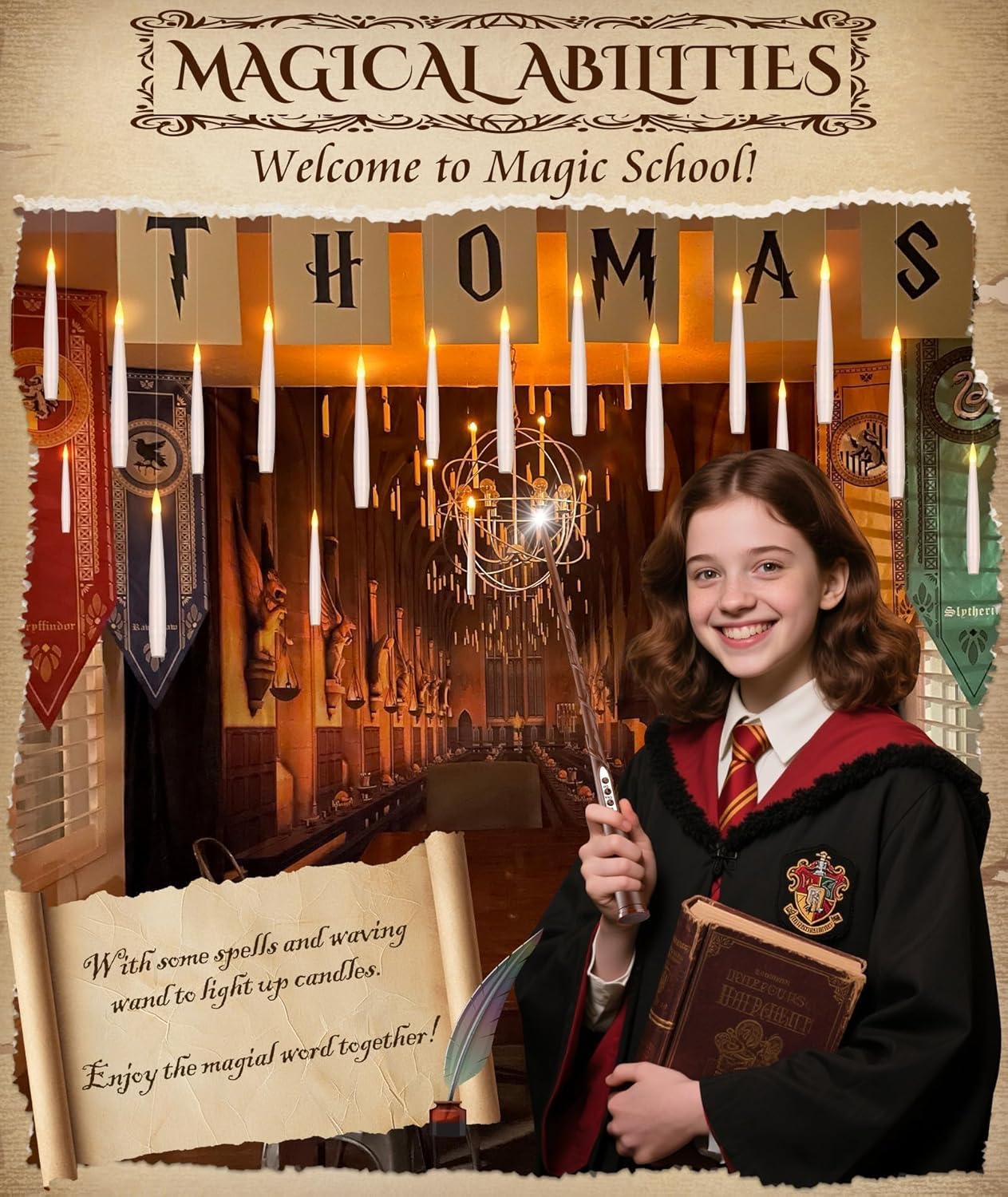 20Pcs Floating Flameless Candles with Magic Wand Remote